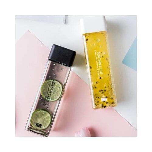 470ml Pp Square Water Cup Net Red Ins Wind Cute Creative Square Water Bottle Simple Portable Hand Cup