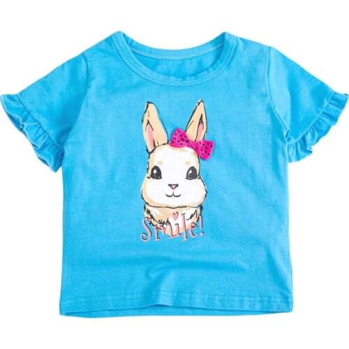 Bambino New Year 2021Tshirt for Girls Rabbit Summer Children Tops 2-7Years Little Kids Clothing Baby Costume Pure Cotton Shirt