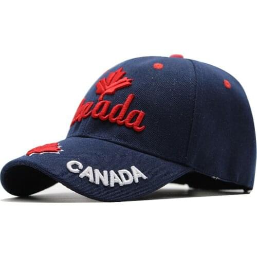 New Canada Maple Leaf Baseball Caps 3D Embroidery Washed Cotton Snapback Hat for Men Women I Love Canada Embroidery Hip Hop Caps