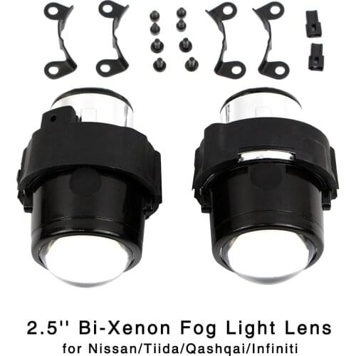 2.5'' Bi-Xenon H11 Fog Light Projector Lens for Nissan Tiida Murano Sunny Qashqai NV200 HID Light Hi/Lo Beam Fog Lamp