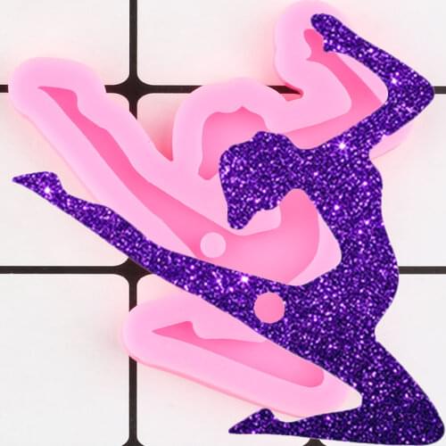 Shiny Dancing Girl Silicone Mold Keychain Molds Jewelry Making Epoxy Resin Mould Polymer Clay Pendant DIY Handmade Charms Moulds