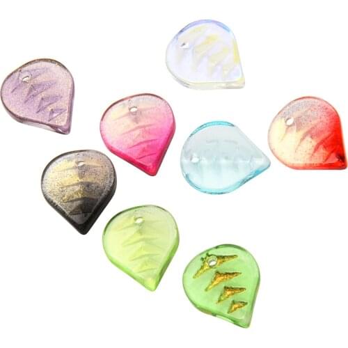 300Pcs Crystal Leaves Pendant Gradient Color 10x13mm Czech Glass Leaf Beads For Jewelry Making Necklace Bracelet DIY Accessories
