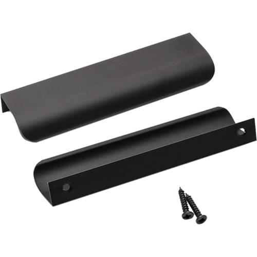 25PCS Black Aluminium Alloy Tab Pulls Kitchen Cabinet Handles 5 Inch Drawer Pulls Tab Edge Pull for Dresser Drawers