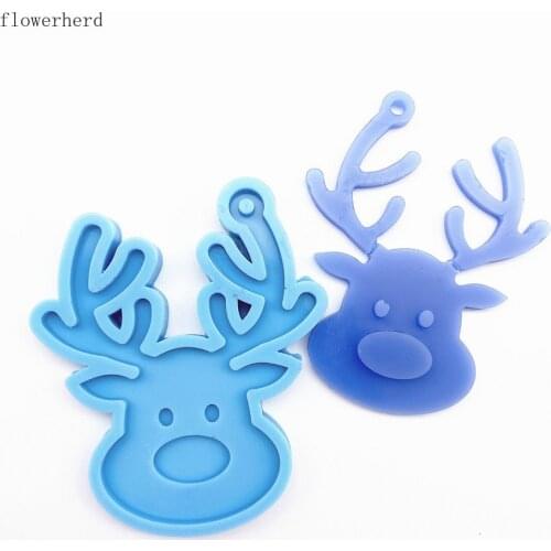 DIY Resin Keychain Mold Chocolate Mold Baking Accessories Silicone Bakeware Fondant Cake Mold Christmas Elk Mold Silicon Moulds