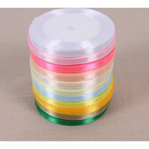 Hot Sale Colors 6mm 25 Yards Cheap Satin Ribbon For Arts Crafts & Sewing Christmas Wedding Party Gift Wrap Handmade DIY Material