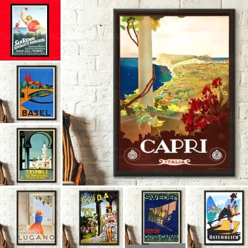 HD Scenery Painting Print Decor Bridge Car Woman Flower Canvas Poster No Frame Nordic Picture Modular Home Living Room Wall Art