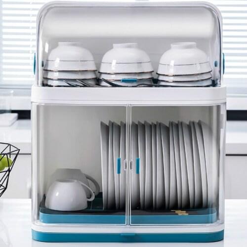Kitchen dish rack tableware storage box put dishes and dishes with lid drain rack loaded bowl box tableware cabinet home CL51613