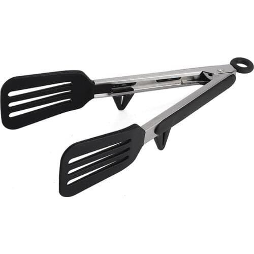 Kitchen Food Tongs Silicone Stainless Steel Small Bread Tongs Serving Tongs Anti Heat Bread Clip Home Kitchen Utensils