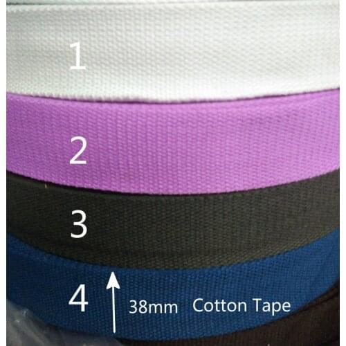 10yards 38mm 1.5" width webbing for garment bags home textile handbags tie belt white black purple navy blue cotton straps