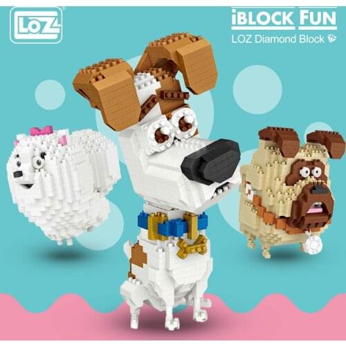 LOZ Diamond Blocks Jack Russell Terrier Dog Cartoon Anime DIY Building Blocks Cute Mini Animal Figure Plastic Toy for Child 9788