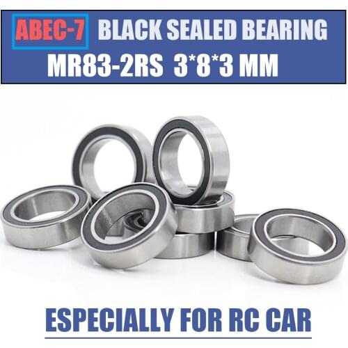 MR83RS Bearing 10PCS 3x8x3 mm ABEC-7 Hobby Electric RC Car Truck MR83 RS 2RS Ball Bearings MR83-2RS Black Sealed