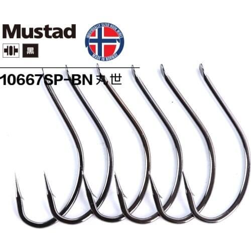 Mustad Barbed Fishinghook 10667spbln# 10 Packs/lotHigh Carbon Fishing Hook 1#-12# Carp Catfish Anzol Peche