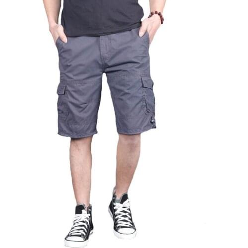 Men Cargo Shorts Pants 2021 Military Army Tactical Joggers Summer Cotton Mulit-Pocket Shorts Loose Work Overalls Casual Pants