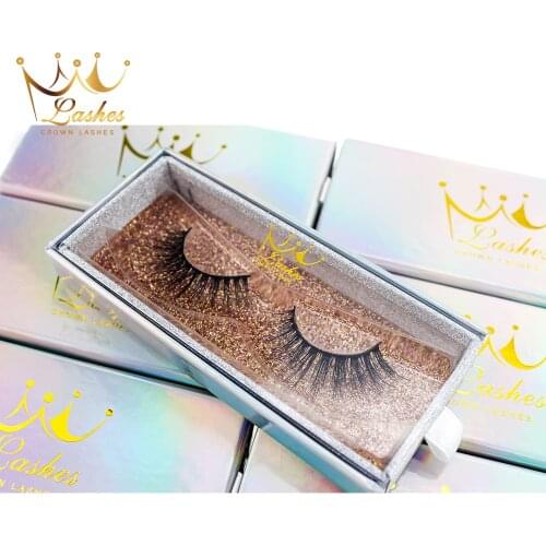 Crown Lashes makeup fake eyelashes 100% hand made faux mink silk false eyelashes custom lables and boxes