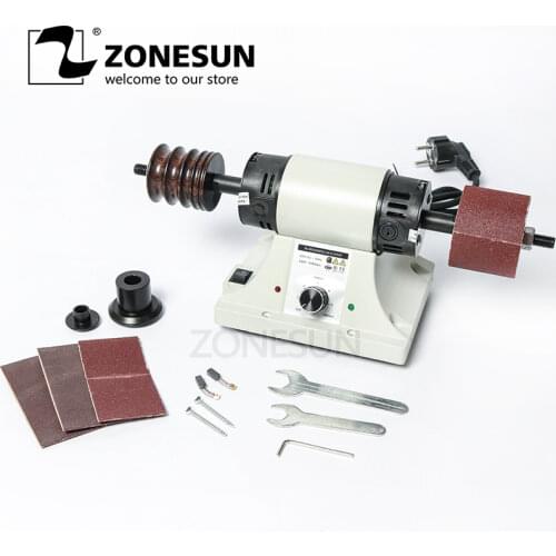 ZONESUN Vegetable Tanned Leather Burnishing Machine Mini Desktop Leather Edge Grinding Machine Polishing Tool Side Polisher