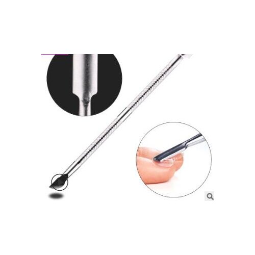Stainless Steel Both Heads Exfoliator Manicure Dead Skin Shovel Beauty Care Cuticle Pushers Nail Tools Nail Art & Salon HA168