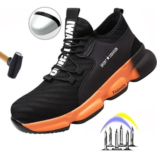 2021 NEW Safety Work Shoes Construction Men Outdoor Steel Toe Cap Shoes Men Puncture Proof High Quality Lightweight Safety Boots