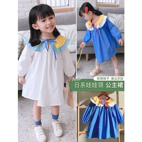 2020 Spring Girls Ruffled Collar Princess Dress Baby Girl Fashion Princess Dresses Vestidos Children Clothes