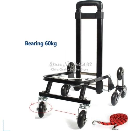 Portable Folding Luggage Cart with 4 Universal Wheels Shopping Cart Fishing Cart Dirt Road Trolley Car Pull Goods Trolley