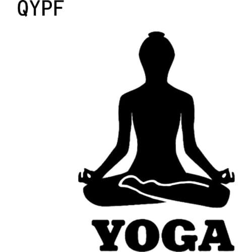QYPF 10.6*14.8 YOGA Fitness Decor Aerobic Exercise Car Sticker Vinyl Bumper Window Silhouette C16-1885