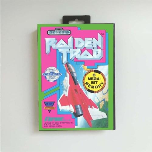 Raiden Trad - USA Cover With Retail Box 16 Bit MD Game Card for Sega Megadrive Genesis Video Game Console