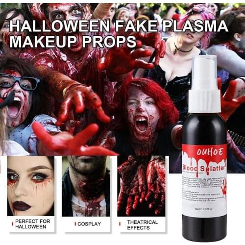 60g Realistic Fake Blood Spray For Bloody Face Artificial Red Blood Party Zombie Makeup Props Halloween Cos Decoration