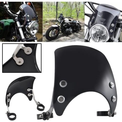 Motorccle Adjustable Compact Sport Wind Deflector Windshield Fits For Harley Sportster XL883 XL1200 48 72 Models