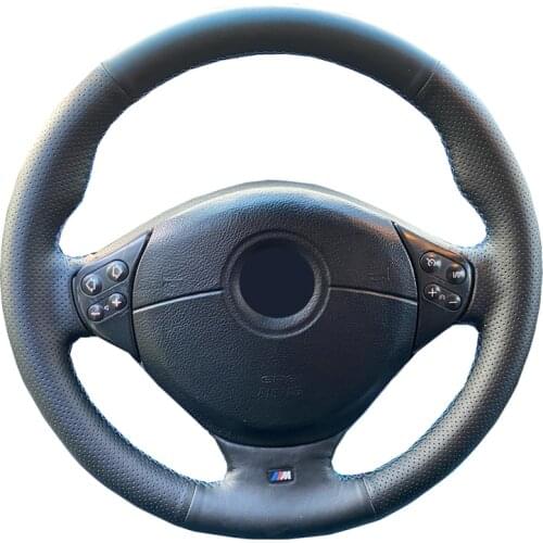 Hand Sewing Car Steering Wheel Cover Wrap Leather Suede For BMW M Sport E36 1996-2000 E39 1995-2001 Z3 M E36/7 E36/8 1998-2002