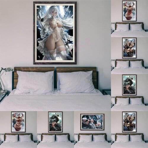 CH37 Anime Girl Cute Sexy Comic Lace 2bA2 Custom Silk Poster Home Deco Wall Art Christmas Gift