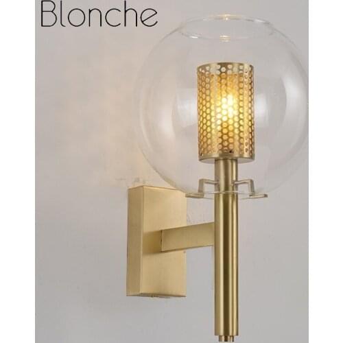 Modern Glass Wall Light Bedside Wall Lamp Sconce for Bedroom Living Room Nordic Industrial Bar Aisle Home Decor Lighting Fixture