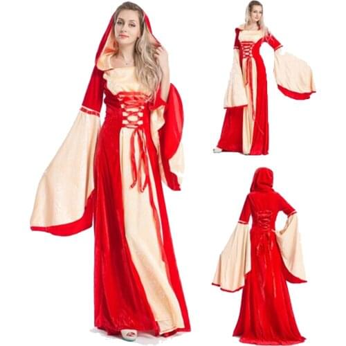 Lolita Gothic Renaissance Medieval Costume Mythic long Dress Court costume Halloween princess party games luxury clothing