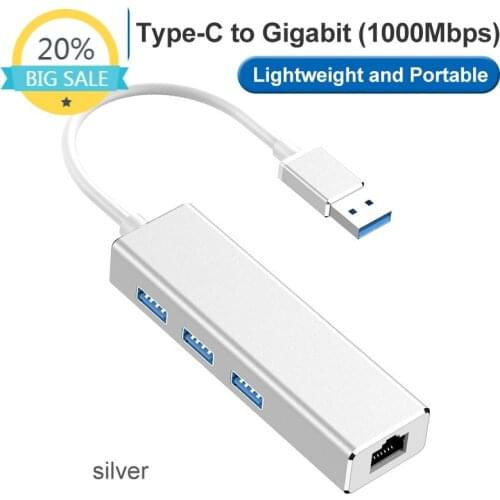 USB to Wired Broadcom NetXtreme Gigabit Ethernet Hub Converter USB Deconcentrator One Dragging Four RJ45 Docking Station