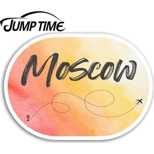 Jump Time for Moscow Vinyl Stickers Russia Fun Travel Sticker Laptop Luggage Bumper Decals Waterproof Car Accessories