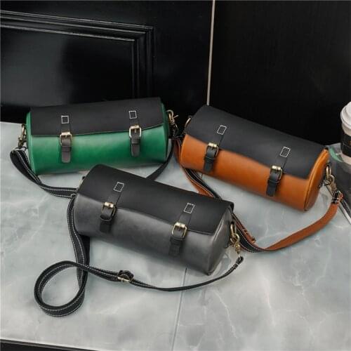 Vintage Handbags Mens Crossbody Messenger Bag Luxury Small Travel Shoulder Bags Barrel Shaped Sling Cluth Bag Man Sac A Main