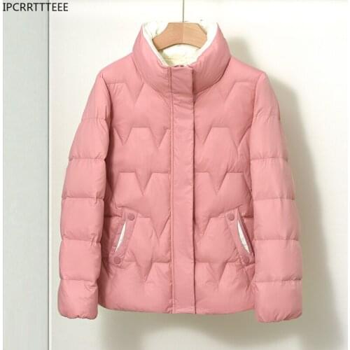 Autumn Winter 2021 Women Solid Color Female Casual Outerwear Warm Coats Fashion Long Sleeve Zipper Down Jacket