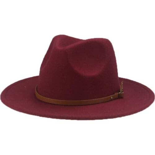 Women hats felted fedora wide brim belt band solid classic formal dress wedding fedora hats girls boys hats sombreros de sol