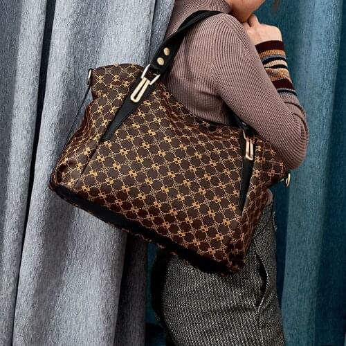 Print Bags For Women 2021 Autumn New Luxury Handbags Designer Crossbody Pu Leather Bigger Casual Tote