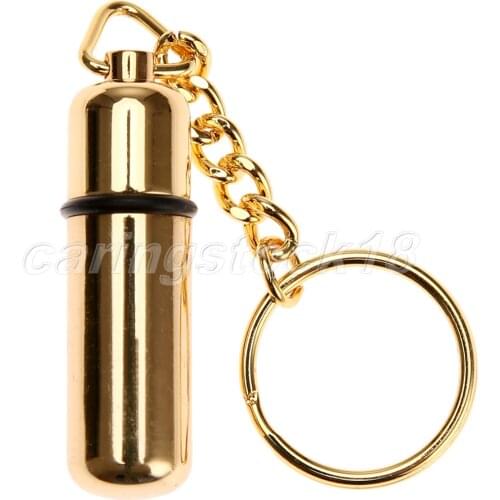 Golden Stainless Steel Cigar Punch Drilling With Key Chain Smoking Tobacco Cigar Accessories