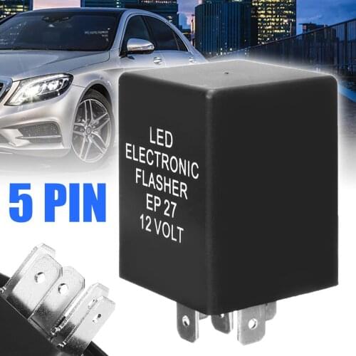 1pc 12V 5Pin EP27 Electronic Flasher Relay Fix LED Turn Signal Light Hyper Flash For Chrysler For Dodge For Ford For Jeep Parts