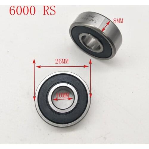 2PCS 6000RS 6000-2RS Deep Groove Ball Bearing 10X26X8mm Ball Bearing