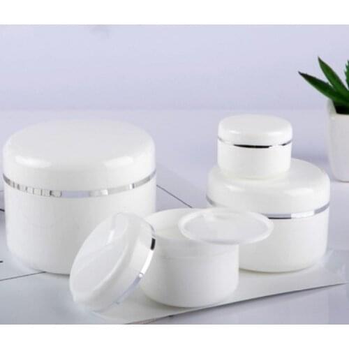 20/30/50/100/150/250g Refillable Bottles Travel Face Cream Lotion Cosmetic Container White Plastic Empty Makeup Jar Pot