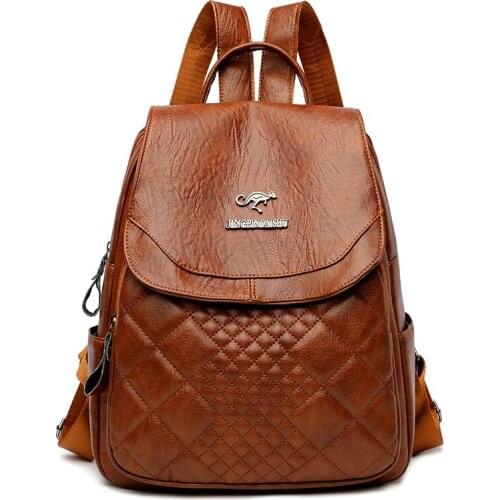 2021 Back Pack School Bags for Teenage Girls Feminina Women Leather Backpack Designer Shoulder Bags for Women