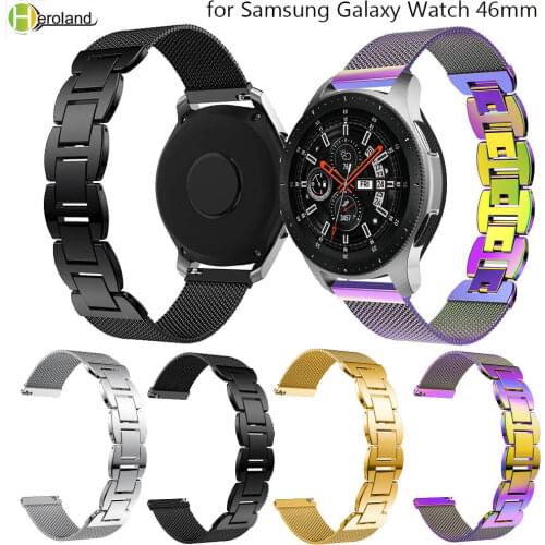 22mm WatchStrap Stainless Steel For Samsung Galaxy Watch 46mm Milanese metal Watchband For Huawei Watch GT 46mm Wristband straps