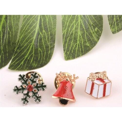 Christmas Elements 3 Pcs Enamel Brooches Pin Festival Clothes Bags Jewelry Accessories Brooches Pins Gifts For Women Child