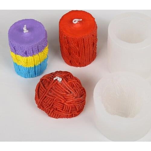 3D Creative Handmade Wool Lines Column Balls DIY Candle Bath Bomb Soap Silicone Mold for Craft Resin Wedding Decorating Tool