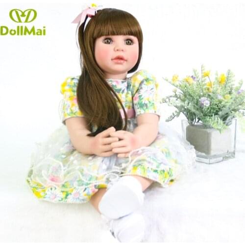 60cm Silicone Vinyl Reborn Baby Doll Toys Lifelike Fashion Baby Girls Birthday Gift Princess Dolls bebes reborn menina