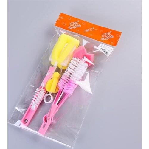 7PCS Baby Feeding Bottle Brush And Nipple Cleaner With Hook Multifunctional Cleaner Narrow Glass Feeding Bottle Cleaning Brush