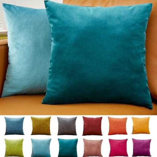 Cushion Cover Solid Color Velvet Throw Pillow Case Home Decorative Pillowcase Seat Car Pillow Cover