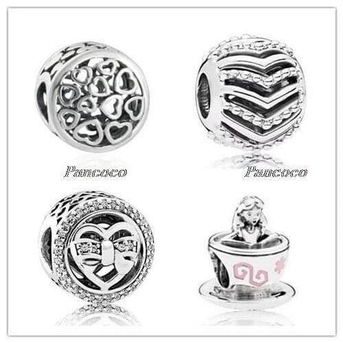 925 Sterling Silver Bead Stylish Wish Charm With Crystal Pendant Beads Fit Women Pandora Bracelet & Necklace Jewelry