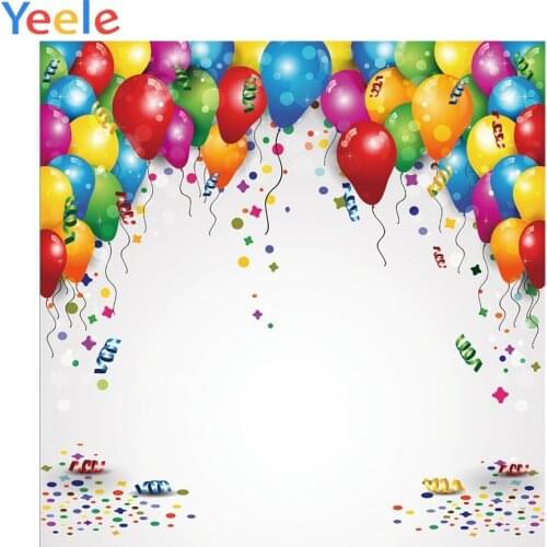 Birthday Balloon Backdrops For Photography Colorful Family Party Decor Baby Portrait Poster Photography Backgrounds Photo Studio